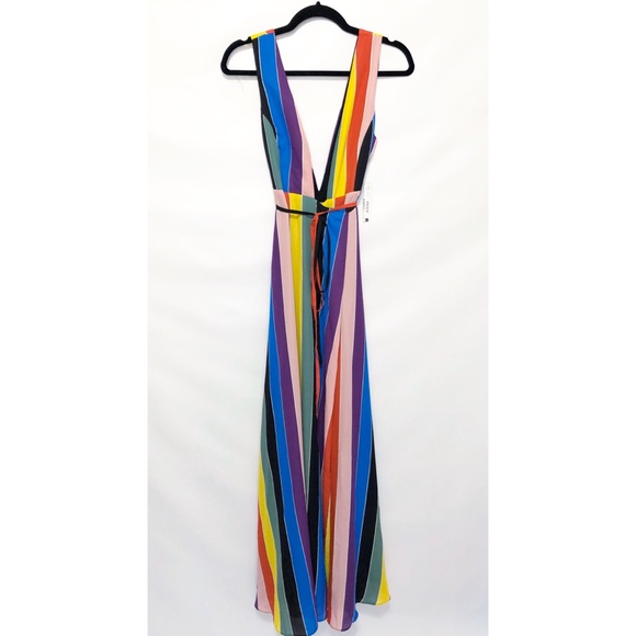 Bloomingdales Aqua Rainbow Striped Maxi Dress - Picture 5 of 6